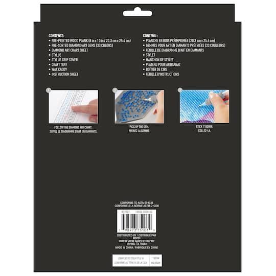 8" x 10" Carnations Wood Plank Diamond Art Kit by Make Market®